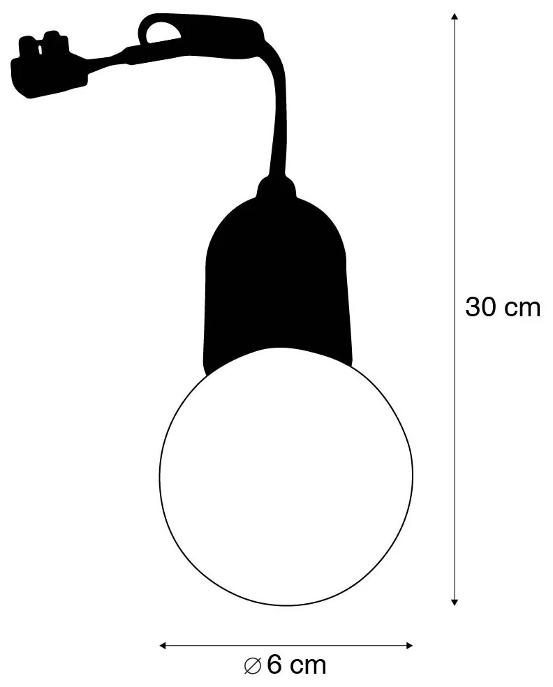 LED Conjunto móvel de 6 suportes de lâmpada pretos incl. lâmpadas A60 - Move