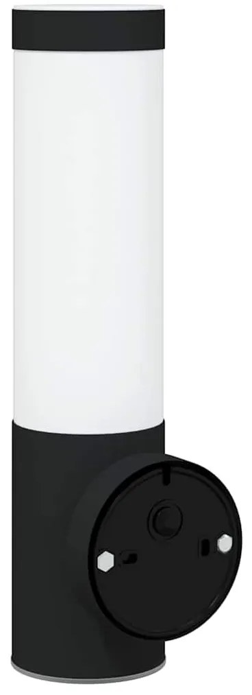 Luminária de parede externa vidaXL com sensor Aço inoxidável Preto IP4