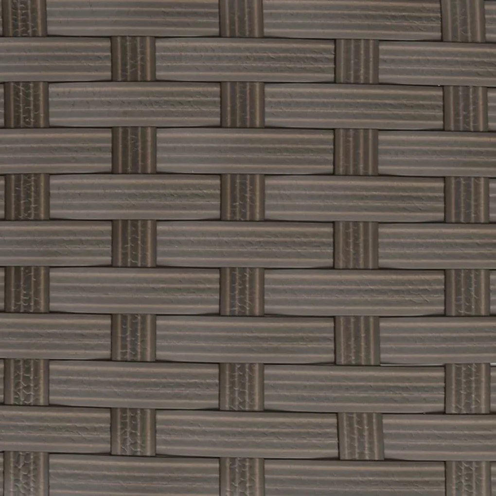 5 pcs conjunto sofás formato L c/ almofadões vime PE castanho