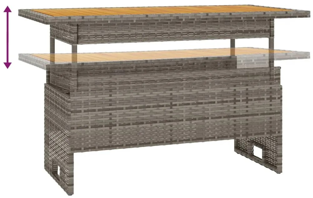2 pcs conjunto lounge de jardim c/ almofadões vime PE cinzento