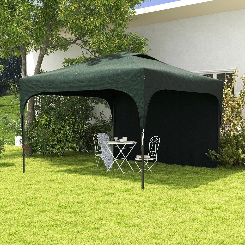 Outsunny Tenda Dobrável 3x3m com Altura Ajustável Tenda de Jardim com