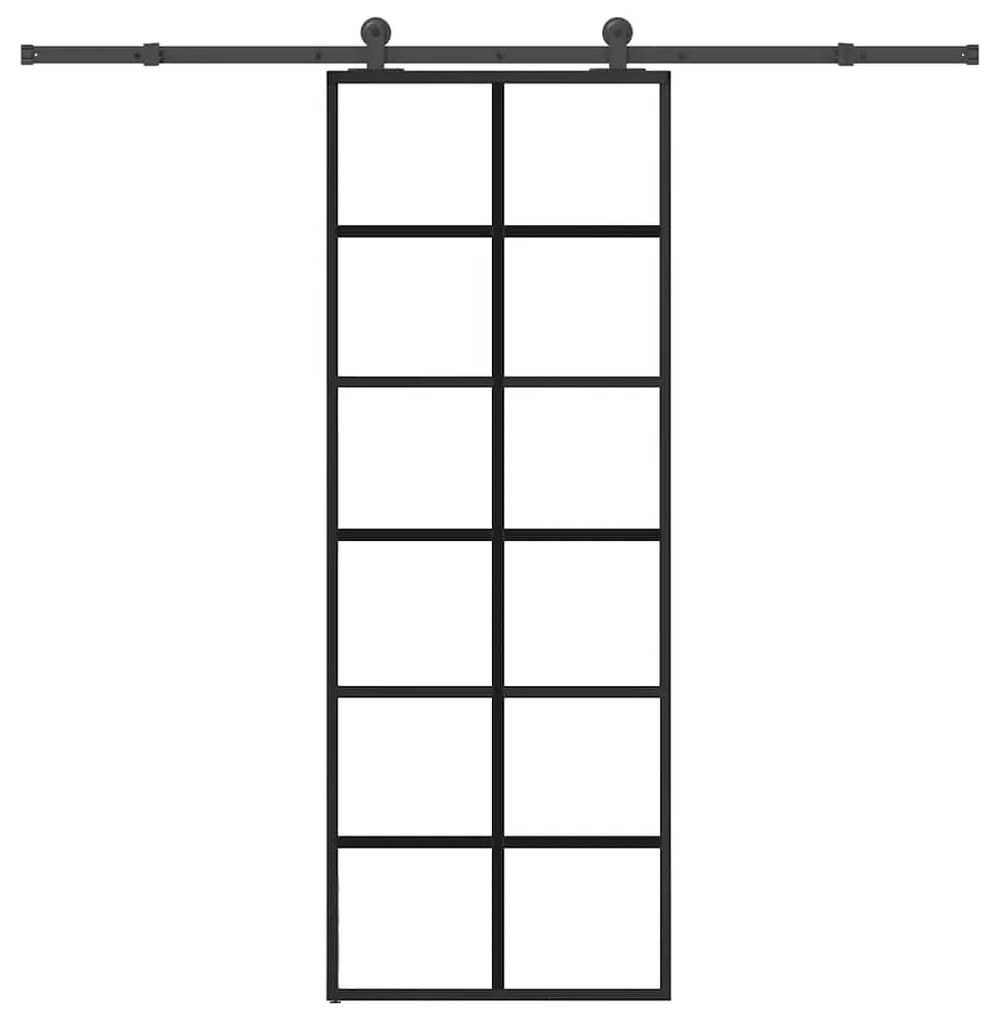 Porta deslizante c/ conj. ferragens 76x205cm vidro ESG/alumínio