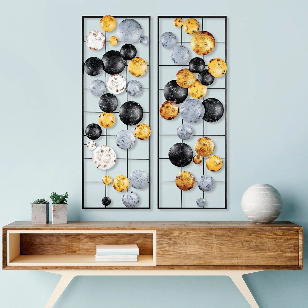 Acessório Decorativo de Parede Camber – Multicolor – 32x92x4 cm (2 Peç