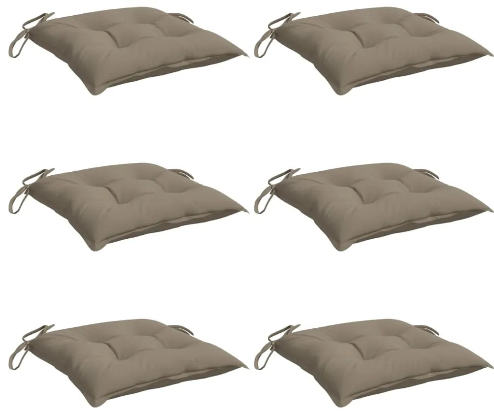 Almofadões de cadeira 6 pcs tecido oxford cinza-acastanhado