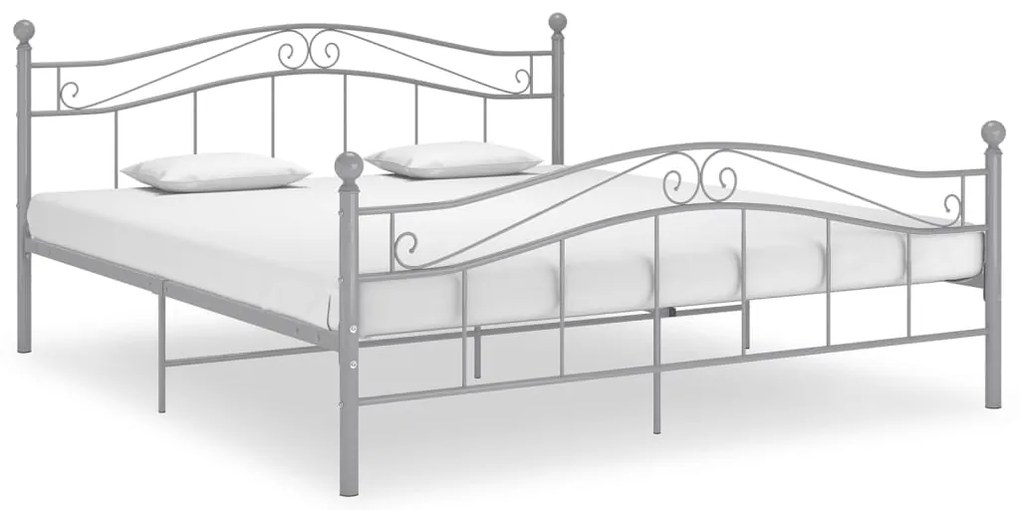 Estrutura de cama sem colchão 140x200 cm metal cinzento