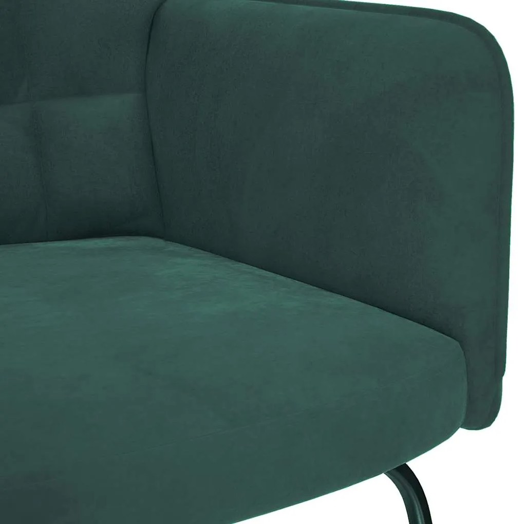 Cadeira de baloiço com banco veludo verde-escuro