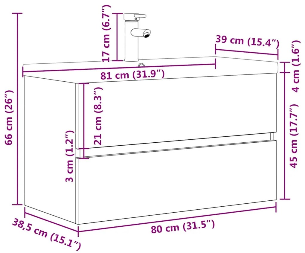 2 pcs conj. móveis casa banho derivados madeira cinza cimento