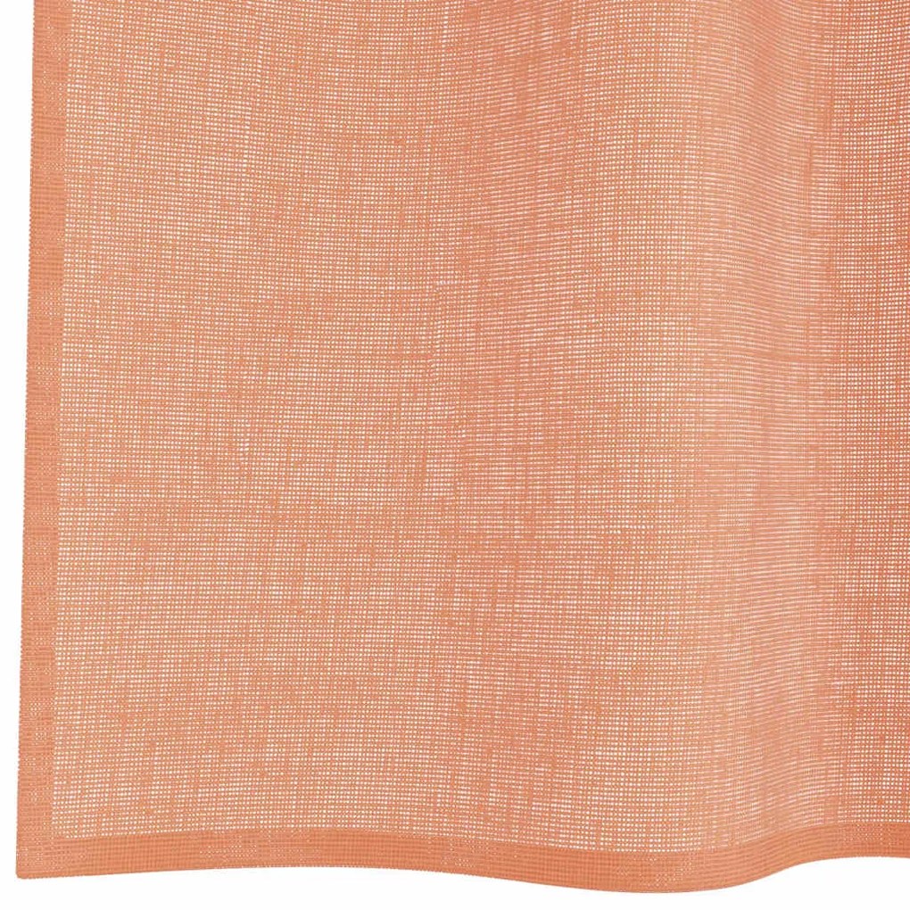 Cortinas de voile com laços 2 pcs terracota 140x140 cm