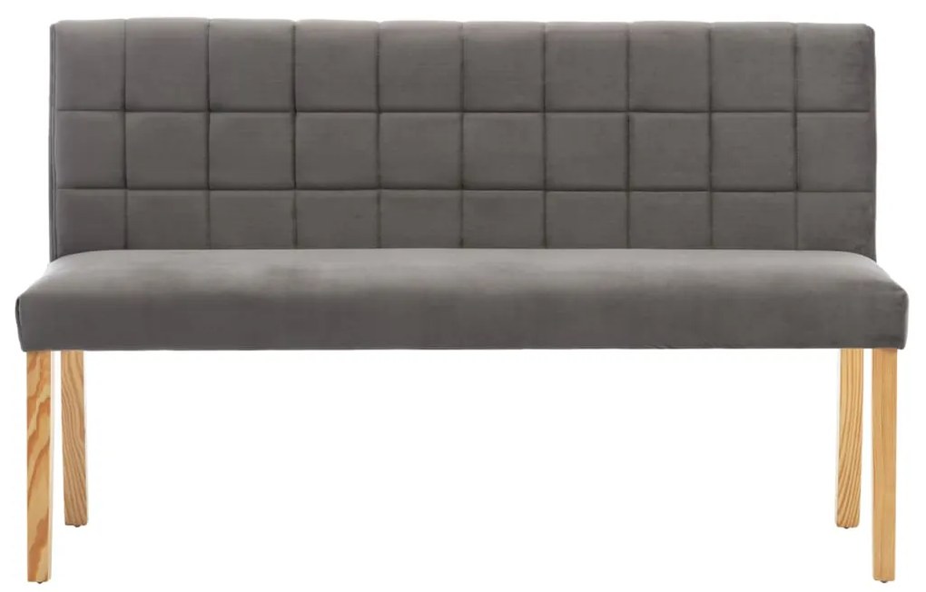 Banco 140 cm veludo cinzento