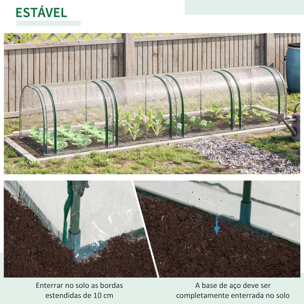 Estufa 395x100x80 cm para Jardim Varanda Estufa Pequena para Cultivo d