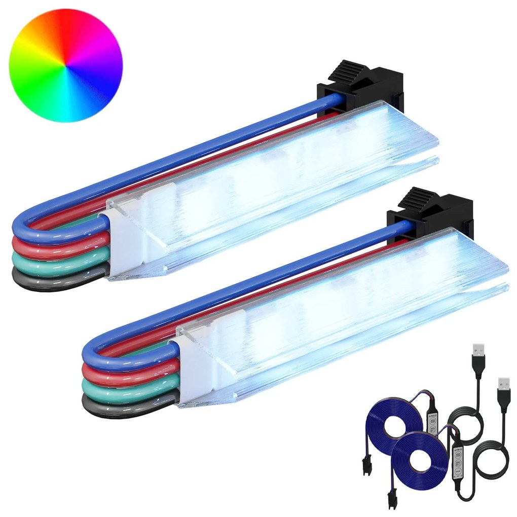 vidaXL Fita LED 2 pcs Preto e Branco 1745 mm Cobre e Plástico