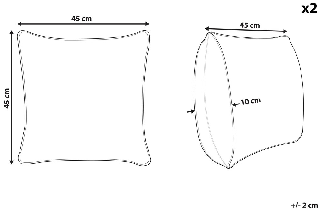 Conjunto de 2 almofadas decorativas brancas 45 x 45 cm HELIOTROPE Beliani