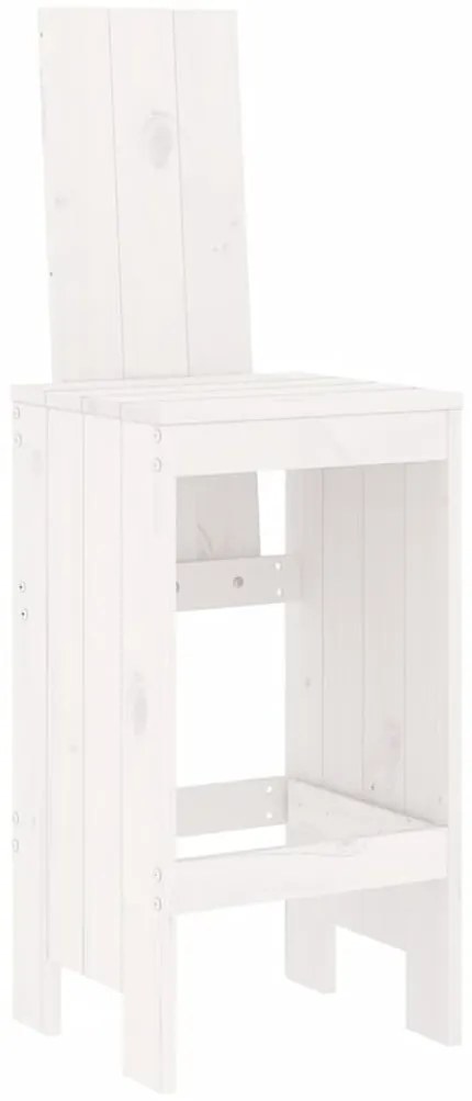 Cadeiras de bar 2 pcs 40x42x120 cm pinho maciço branco