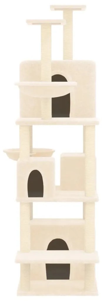 Árvore para gatos c/ postes arranhadores sisal 180 cm cor creme