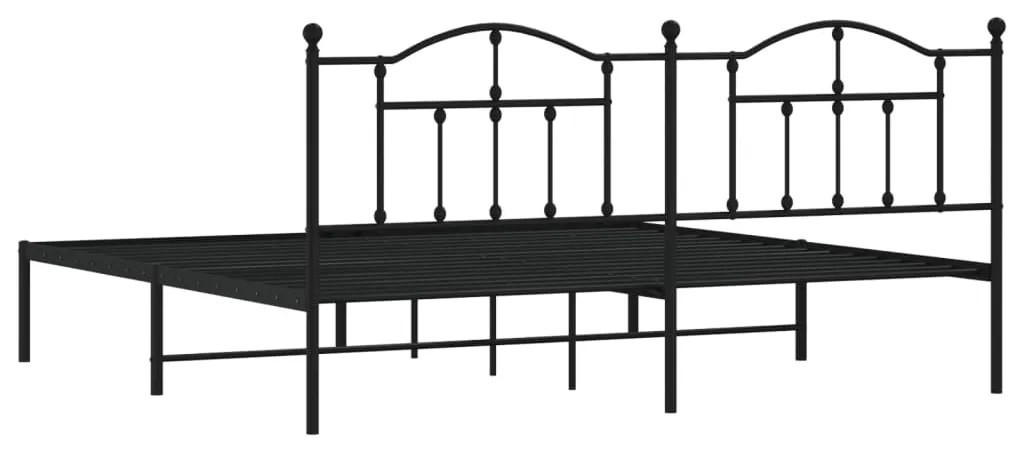 Estrutura de cama com cabeceira 200x200 cm metal preto