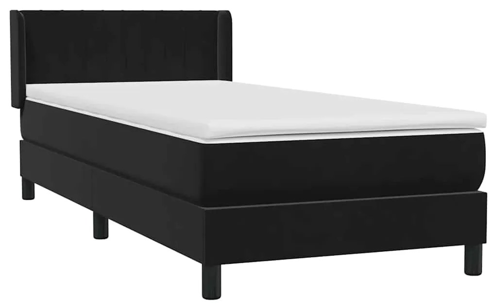 Cama box spring com colchão 90x210 cm veludo preto