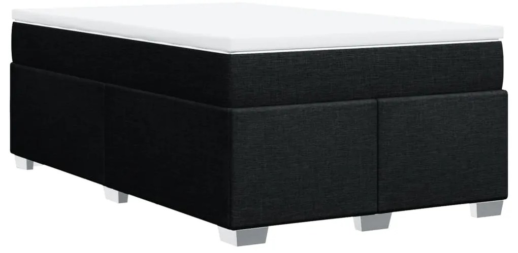 Cama com molas/colchão 120x200 cm tecido preto