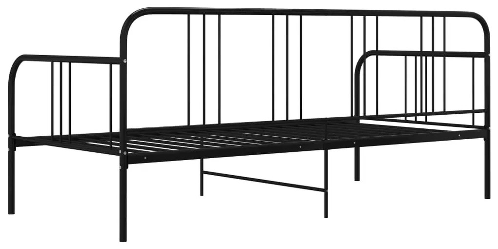 Sofá-cama 90x200 cm metal preto