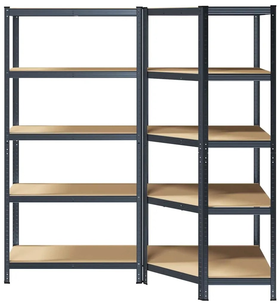 Estante 5 prateleiras 2 pcs madeira processada/aço antracite
