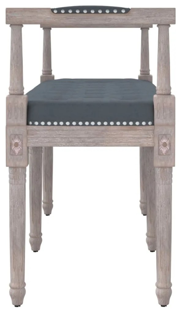 Banco 110x40x70 cm veludo cinzento-escuro