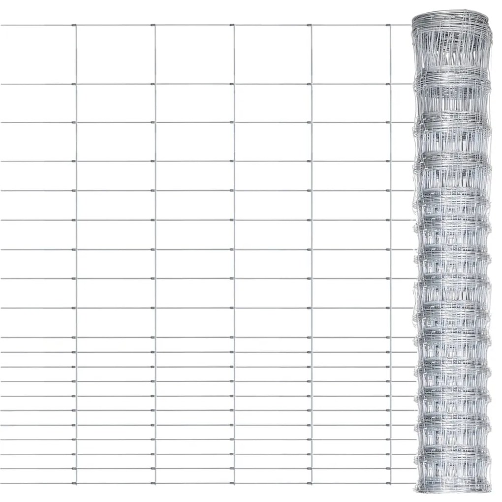 Cerca de jardim 50x1,6 m aço galvanizado prateado