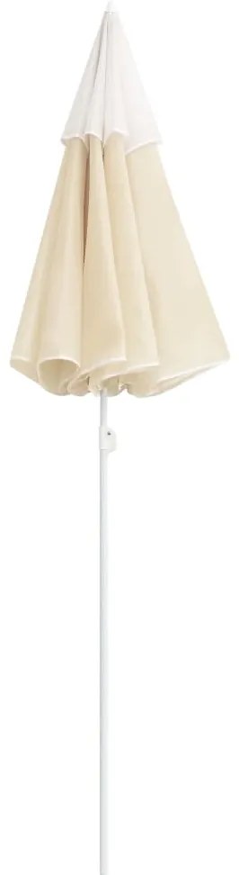 Guarda-sol de jardim com poste de aço 180 cm cor areia