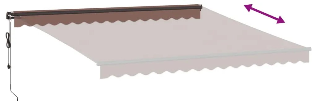 Toldo retrátil automático 400x300 cm castanho