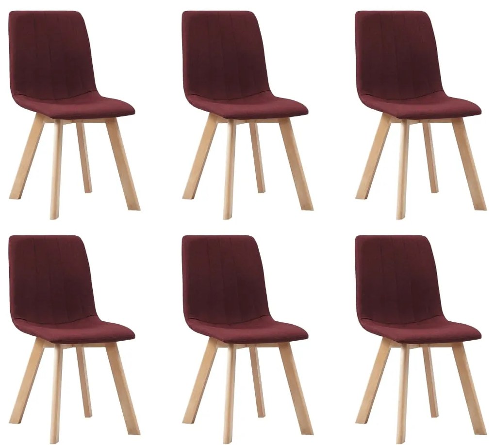 vidaXL Cadeiras de jantar 6 pcs tecido vermelho-tinto
