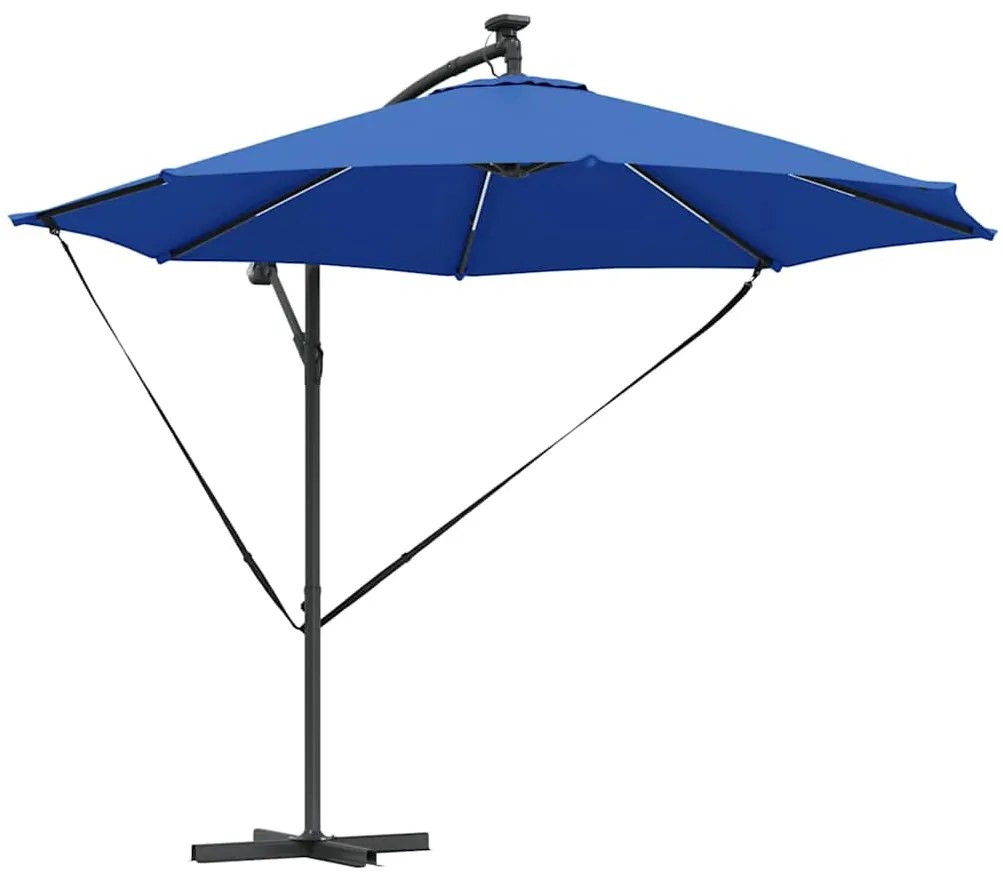 Guarda-sol de Bananeira Cantilever com bloqueio azul ciano