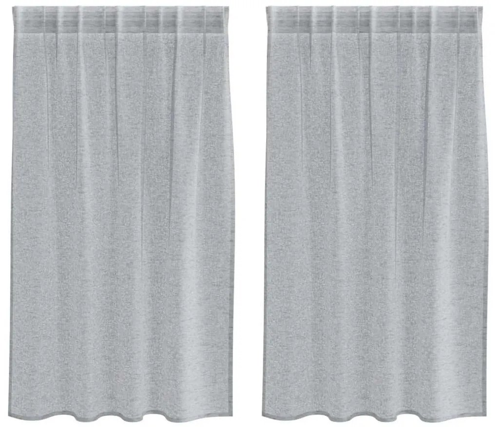 Cortinas 2 pcs Cinzento-escuro 140 x 140 cm Poliéster