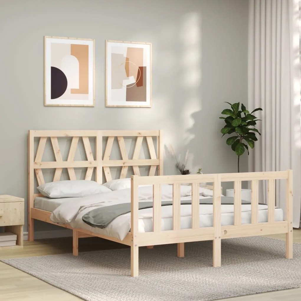 Cama sem colchão 140x190 cm madeira de pinho maciça