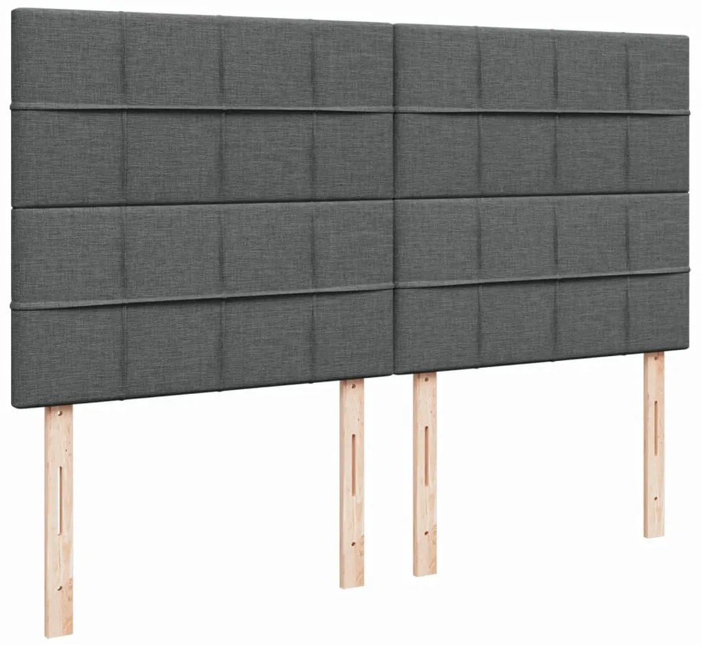 Cama com molas/colchão 200x200 cm tecido cinzento-escuro