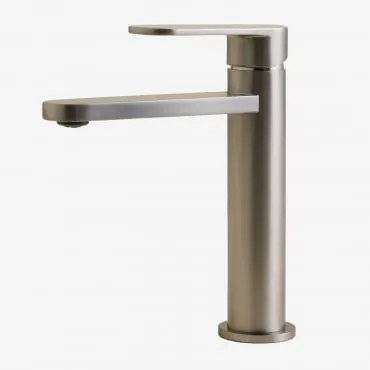 Torneira Para Lavatório De Latão Alameda ↑20 Cm & Cinzento Escovado - Sklum