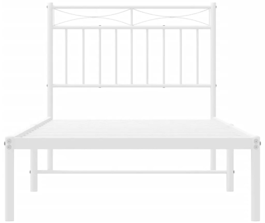 Estrutura de cama com cabeceira 90x190 cm metal branco