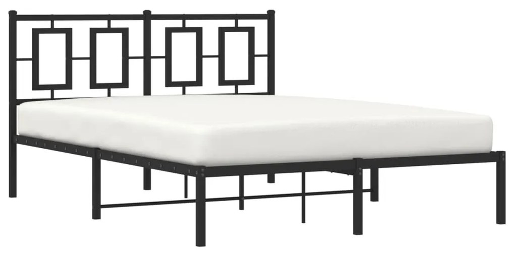 Estrutura de cama com cabeceira 135x190 cm metal preto