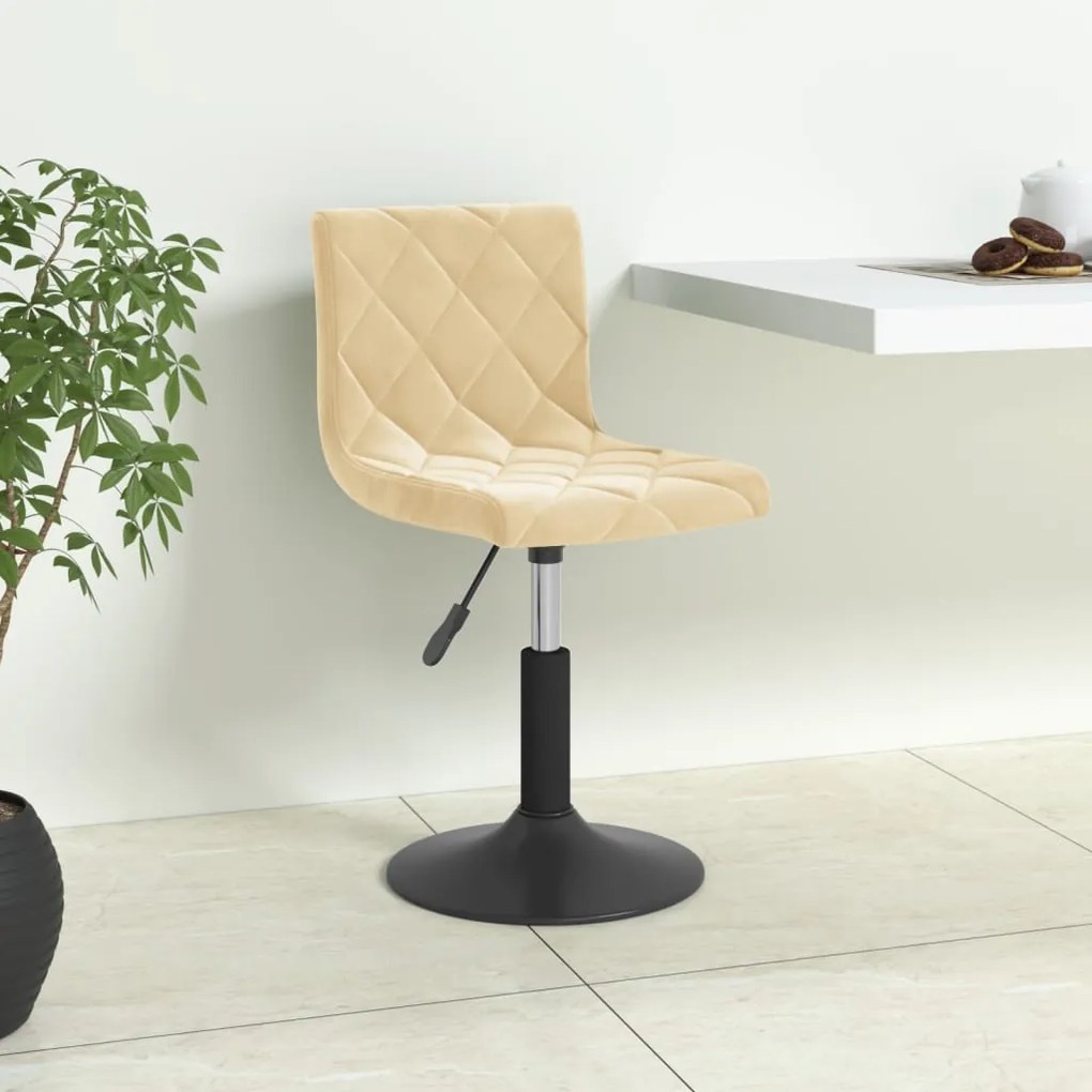 vidaXL Banco de bar veludo cor creme