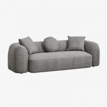 Sofá De 3 Lugares Em Chenille Coco Chenille Grossa Cinzento Granito - Sklum
