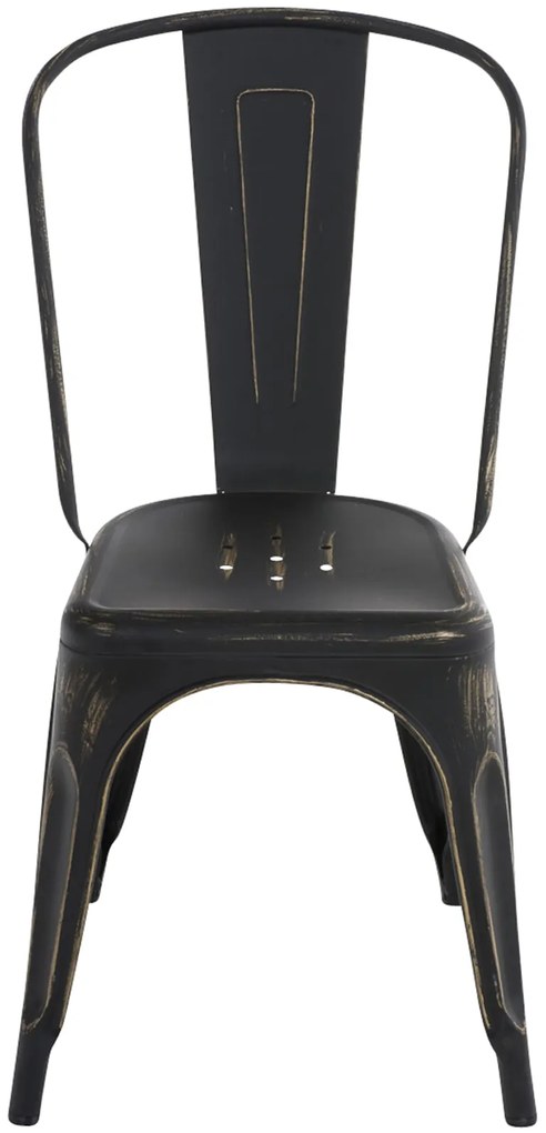 Cadeira Benedikt em metal 89 x 44 x 48 cm Preto + Dourado