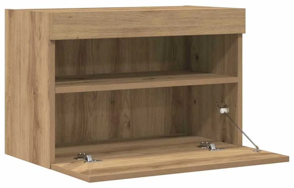 Armários de TV vidaXL com luzes LED 2 pcs Carvalho Artisan 60x30x40 cm