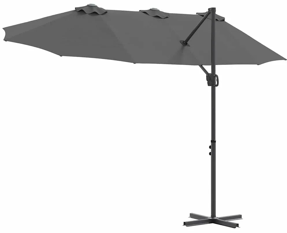 Guarda-sol cantilever de jardim Antracite 372 x 198 x 253 cm