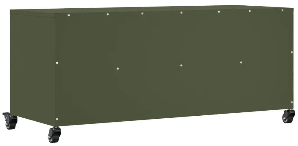 Móvel de TV 100,5x39x43,5 cm aço verde-azeitona