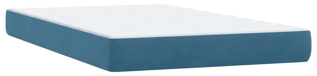 Cama com molas/colchão 120x220 cm veludo azul-escuro