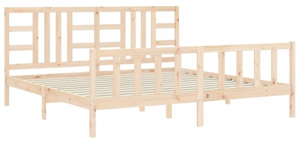 Cama sem colchão 200x200 cm madeira de pinho maciça