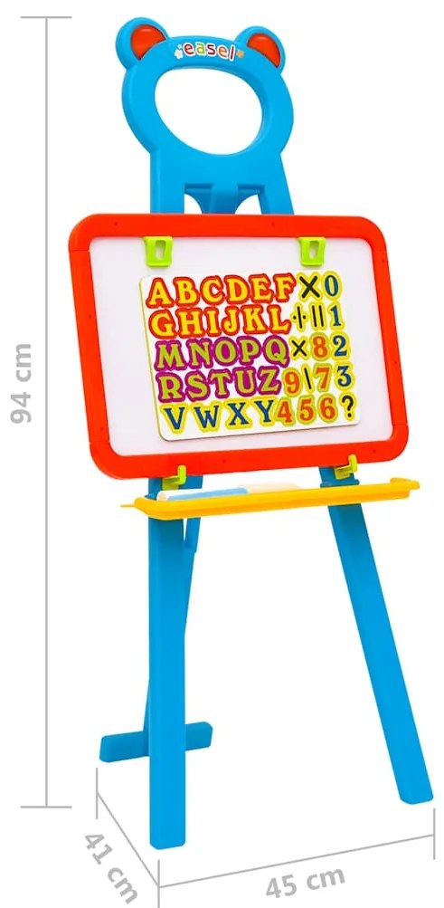 Cavalete infantil com quadro negro e quadro Branco