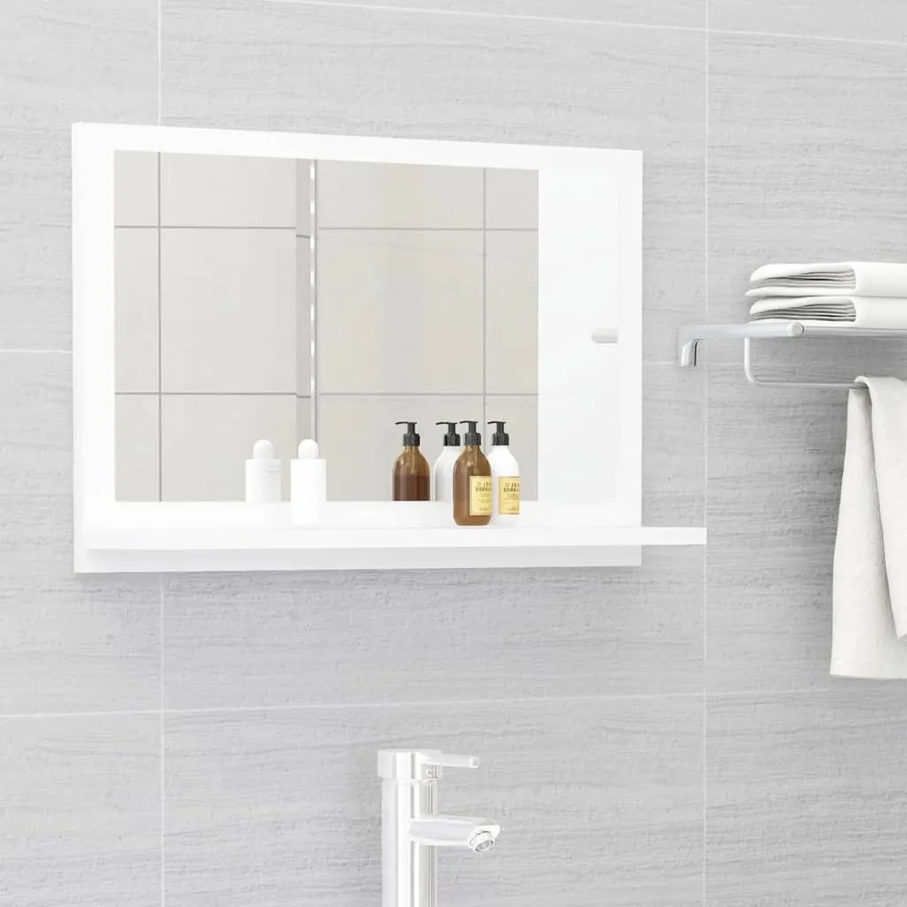 Espelho de casa de banho 60x10,5x37 cm contraplacado branco