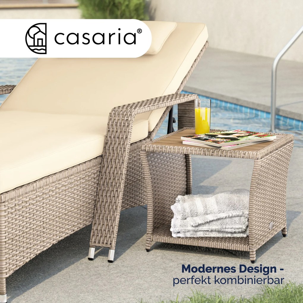 Mesa de apoio Jardim Polyrattan 45x45x40cm creme