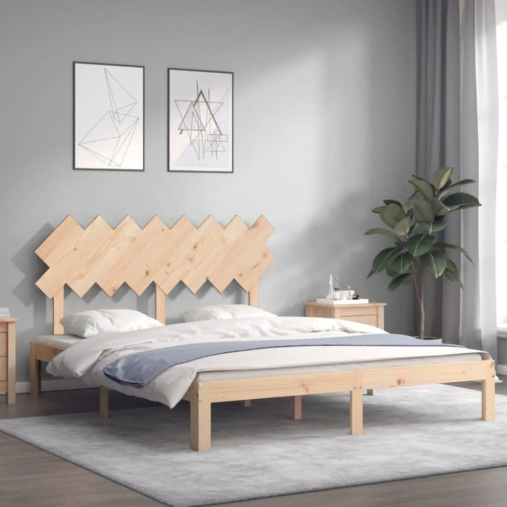 Cama sem colchão 160x200 cm madeira de pinho maciça