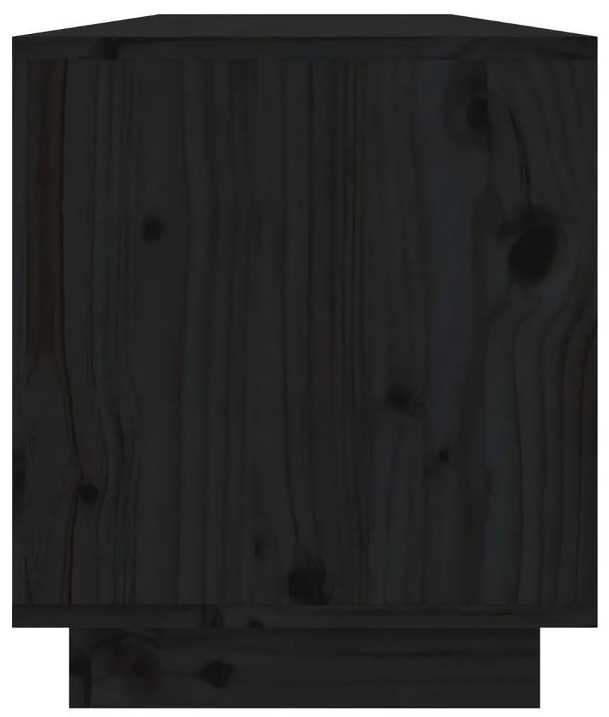 Móvel de TV 110,5x34x40 cm madeira de pinho maciça preto