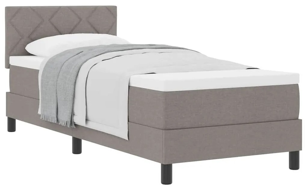 Cama Box Spring com Colchão Taupe 80x200 cm Tecido