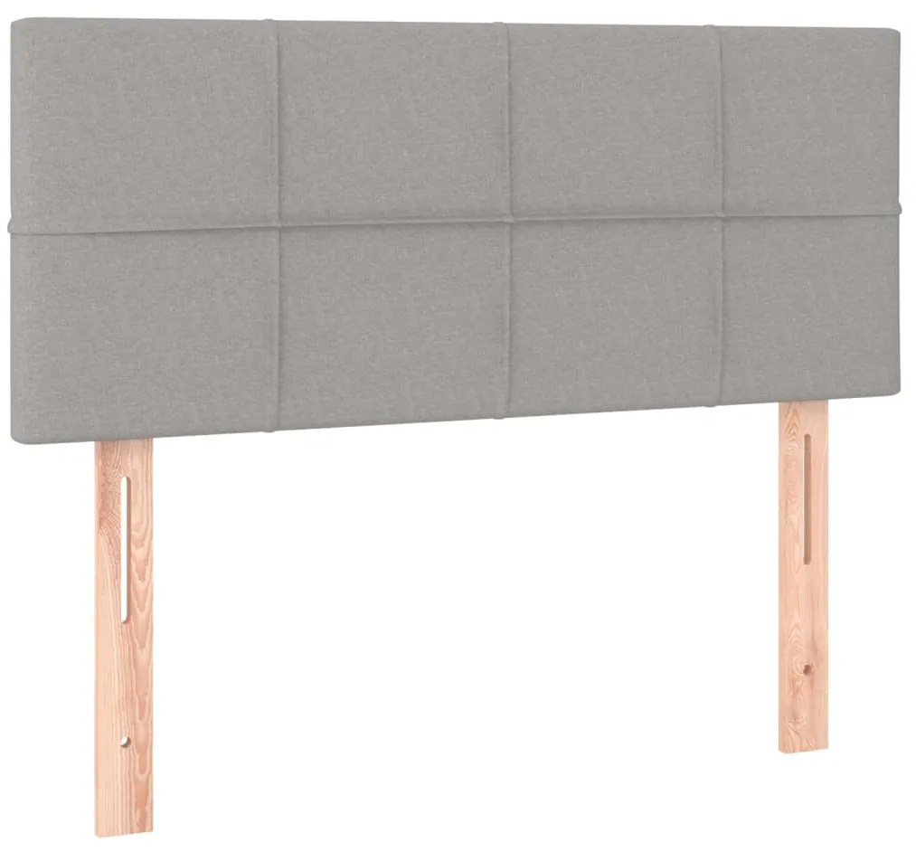Cama boxspring com colchão 120x190 cm tecido cinzento-claro